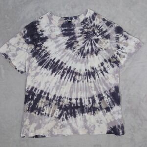 Monrow Tie Dye T-Shirt Mens M Black Retro Boxy Crewneck 100% Cotton Made In USA